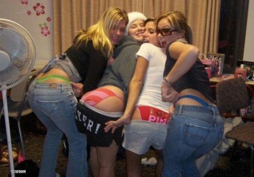 College Chicks Thong it out