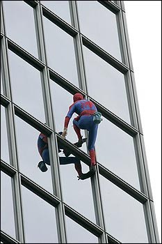 Spiderman the window washer