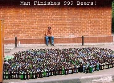 Man finishes 999 beers!