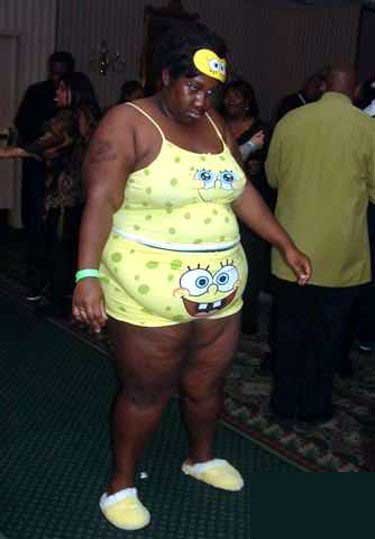 Retarded black lady loves Sponge Bob.
