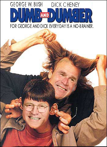 modified a dumb and dumber pic to look like bush and cheney