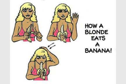 How blondes eat banana's