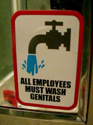 All employees must wash genitals