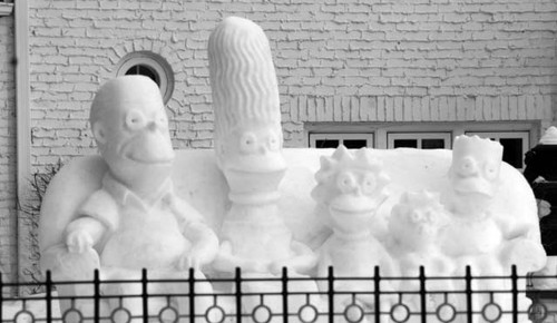 Simpsons Snow Sculpture