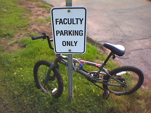 Faculty parking only