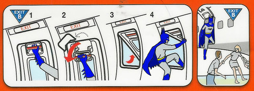Batman shows how to escape from a plane