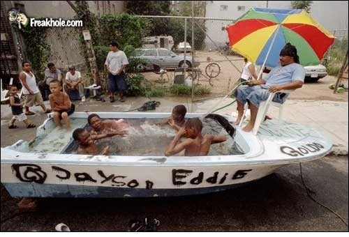 This is what a pool in the ghetto looks like.
