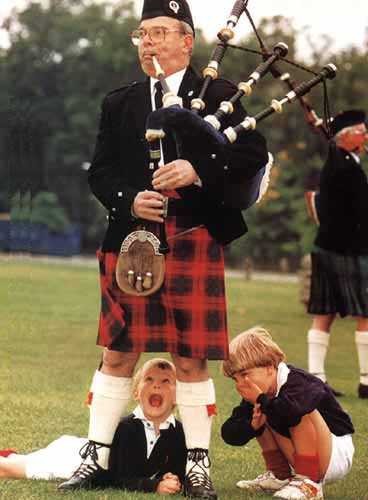 Get away from the bagpipe man kids.  QUICK!!!