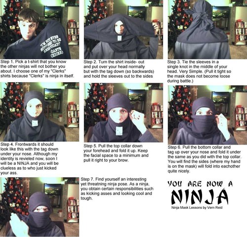 This is cool.  Guy shows how you can become a ninja using nothing but a black T