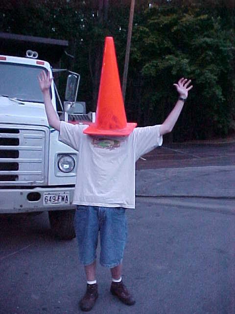 Caught stealing traffic cones.