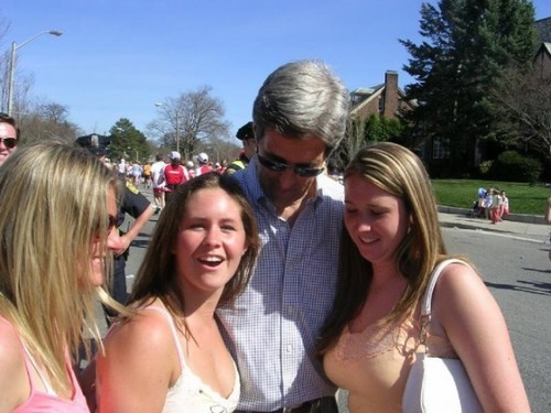 john kerry admires some young ladies