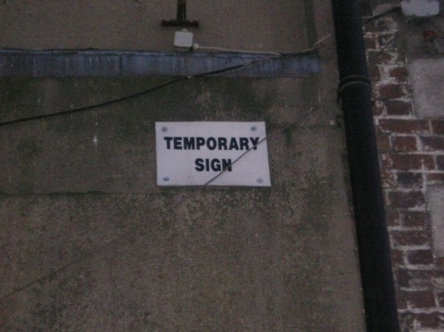 temporary sign