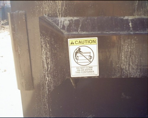 do not mount the dumpster for sex.