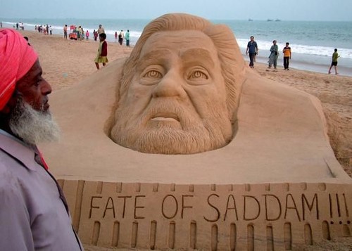 Saddam Sand Drawing