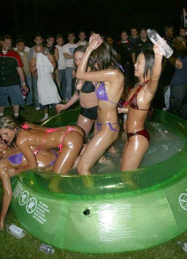 Pool party full of sexy girls