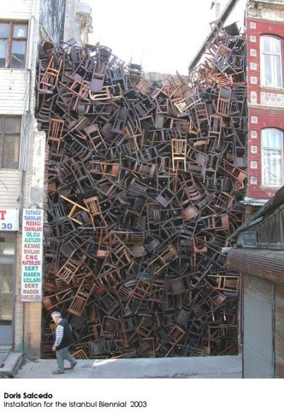 Giant pile of chairs