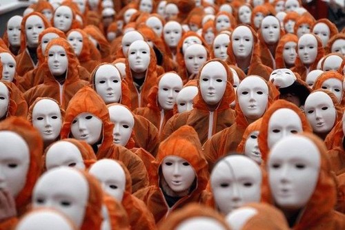 Scary mask parade