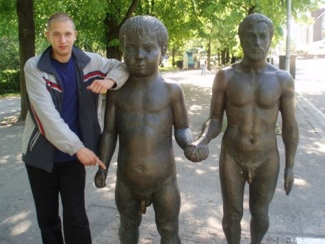 Man child nude statues
