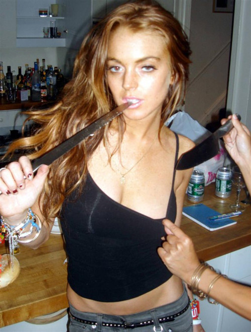 Lindsey Lohan, the drugged up lesbian coke whore ...