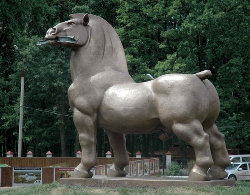 They didn't miss a thing on this huge horse statue