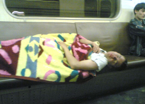 Nappin on the subway