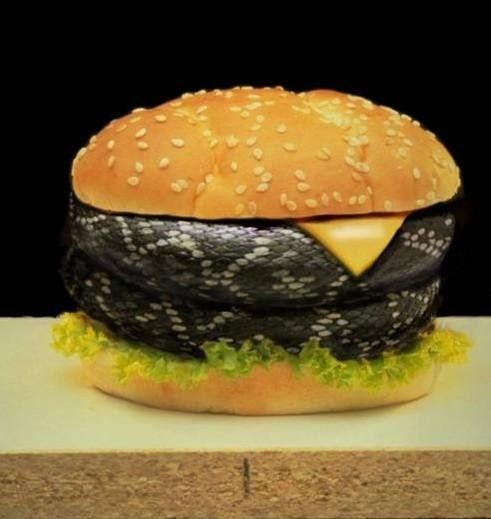 Take a big bite into this delicious snakeburger