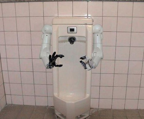 The piss robot will give you a little shake
