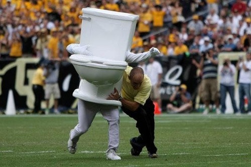 Game doesn't get a streaker, it gets a giant toilet