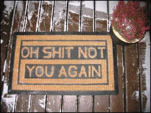 Welcome mat is kind of rude