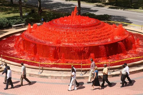 Toss a penny in blood fountain