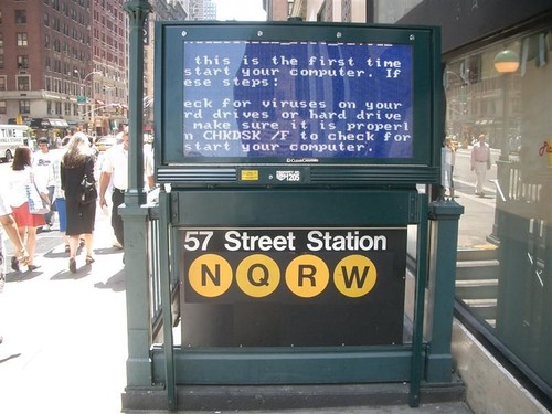 The subway needs to upgrade their Windows
