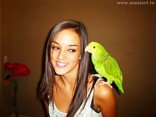 Gorgeous Girl With Parrot