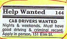 It's a GETAWAY cab driver job.